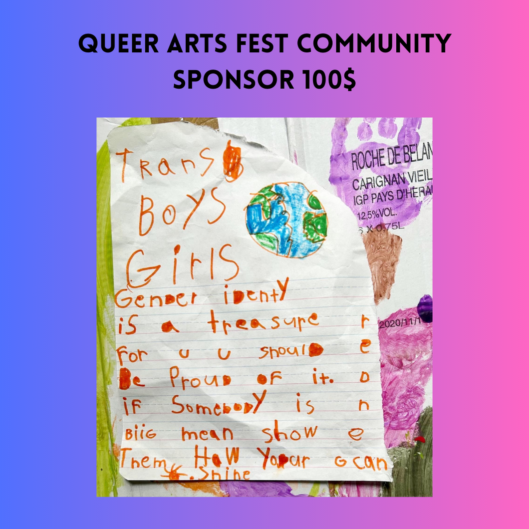 Queer Arts Fest Community Sponsor 100$